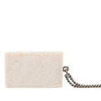 Chanel Logo Plate Necklace Silver White Metal — view 2