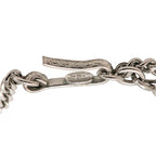 Chanel Logo Plate Necklace Silver White Metal — view 5