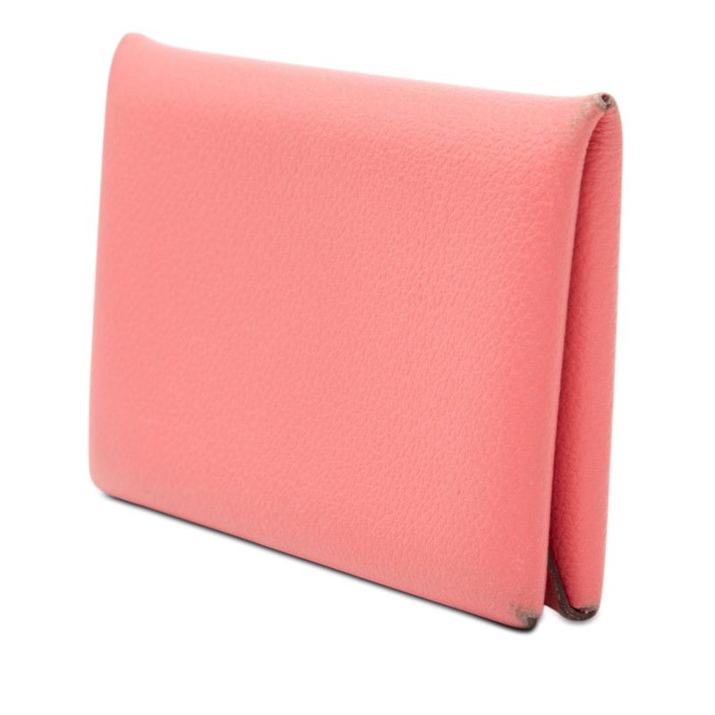 Hermes Calvi Card Case Rose Azalea Pink Evercolor — view 2