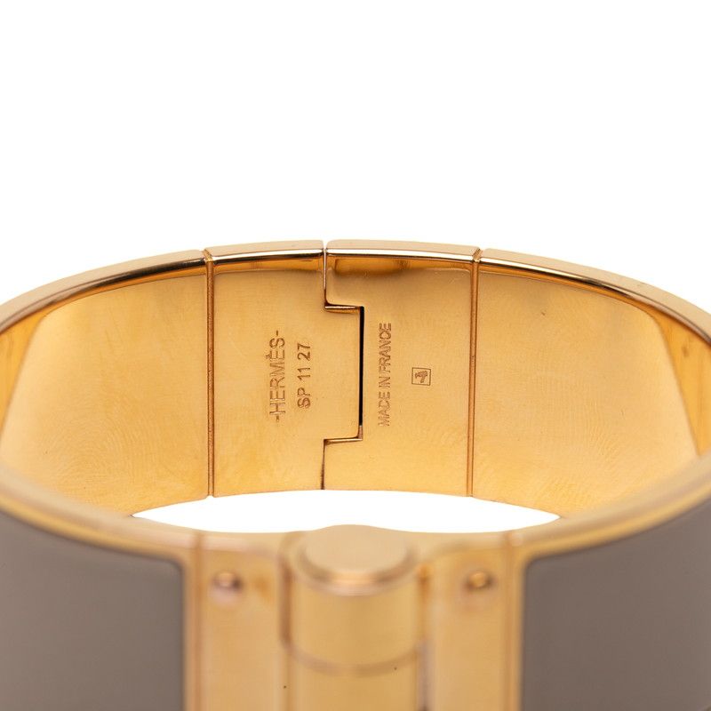 Hermes Charnier GM Bangle Bracelet Gold Beige Plated — view 4