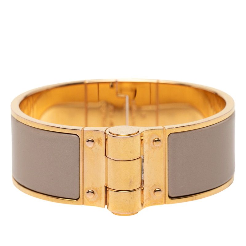 Hermes Charnier GM Bangle Bracelet Gold Beige Plated — view 3
