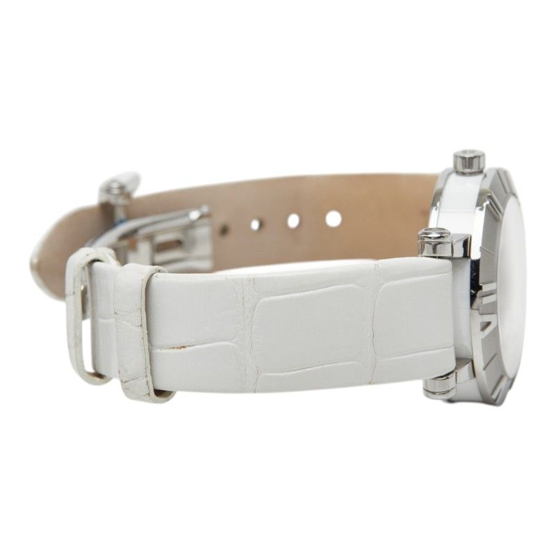 Tiffany & Co Atlas Dome Watch Silver White Stainless Steel Leather — view 6