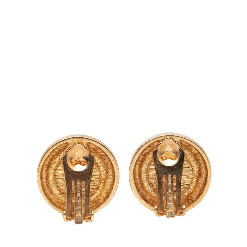 Dior CD Logo Earrings Gold Plated Rhinestone — view 2