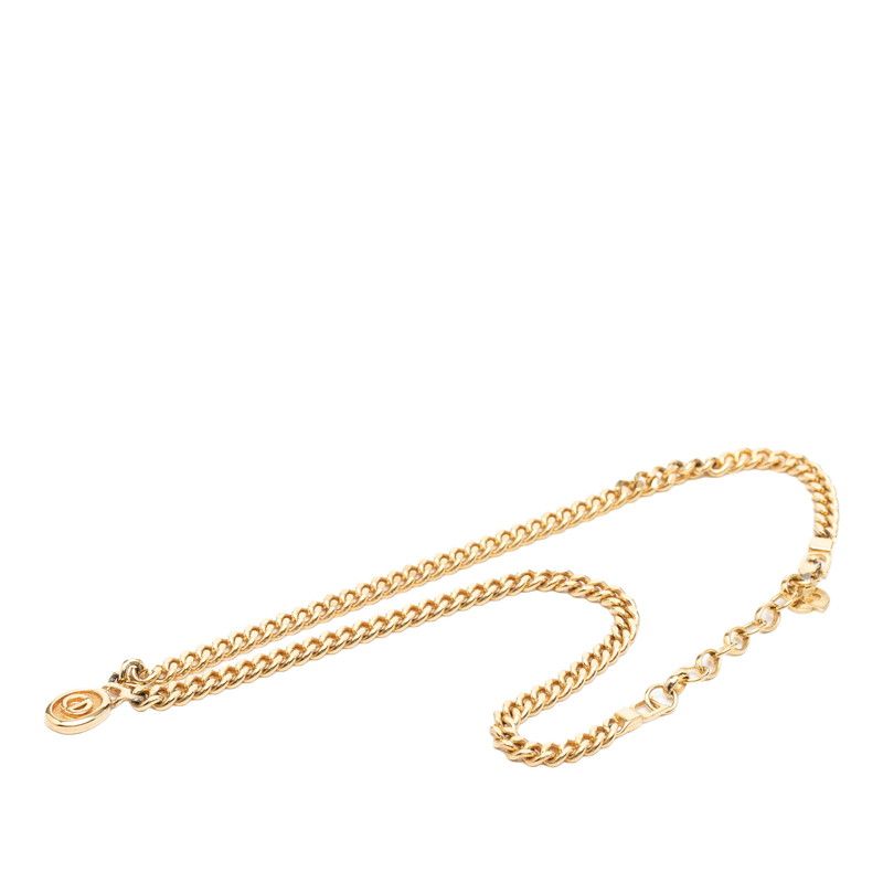 Dior CD Logo Chain Necklace Gold Plated — view 3