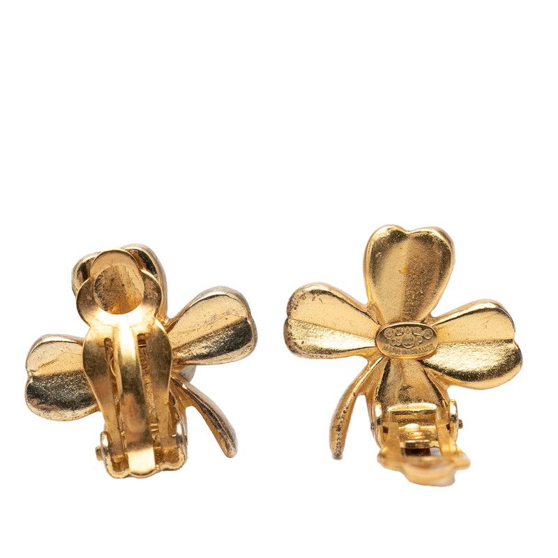 Chanel CC Logo Crowbar Motif Earrings Gold Plated — view 3