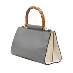 Gucci Bamboo Pearl 2-Way Shoulder Bag Gray Ivory Leather — view 2