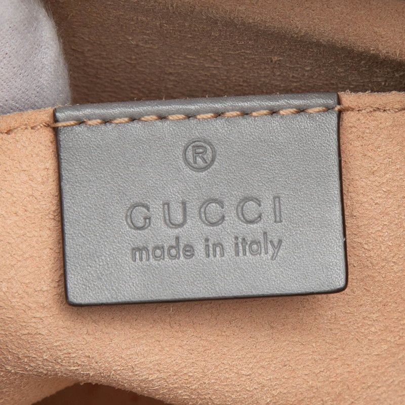 Gucci Bamboo Pearl 2-Way Shoulder Bag Gray Ivory Leather — view 5