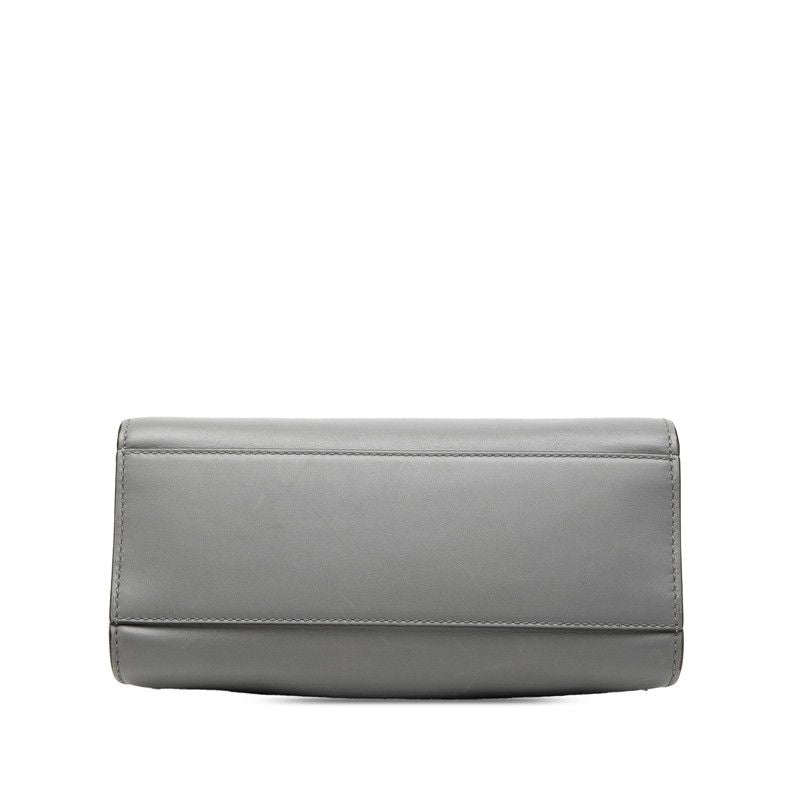 Gucci Bamboo Pearl 2-Way Shoulder Bag Gray Ivory Leather — view 3