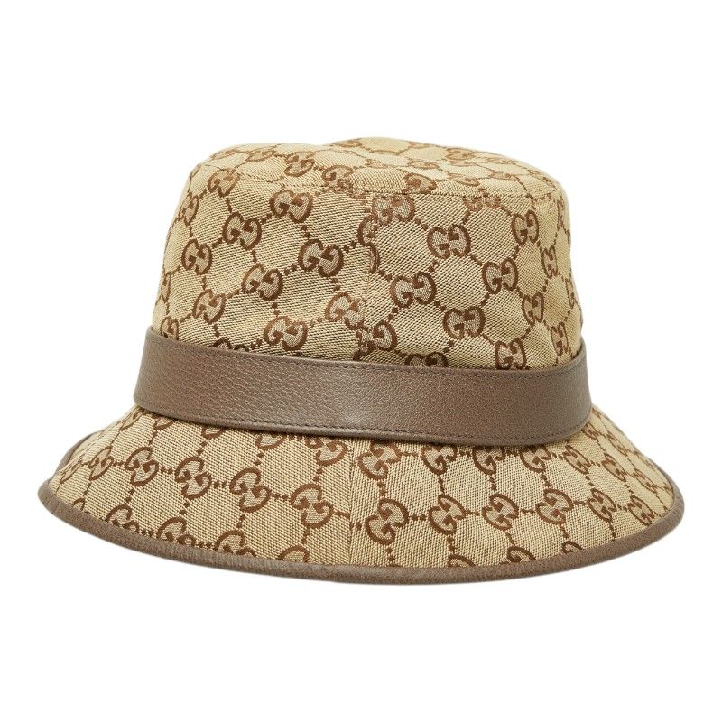Gucci GG Canvas Fedora Hat Bucket Hat XL 60 cm Beige Brown — view 3