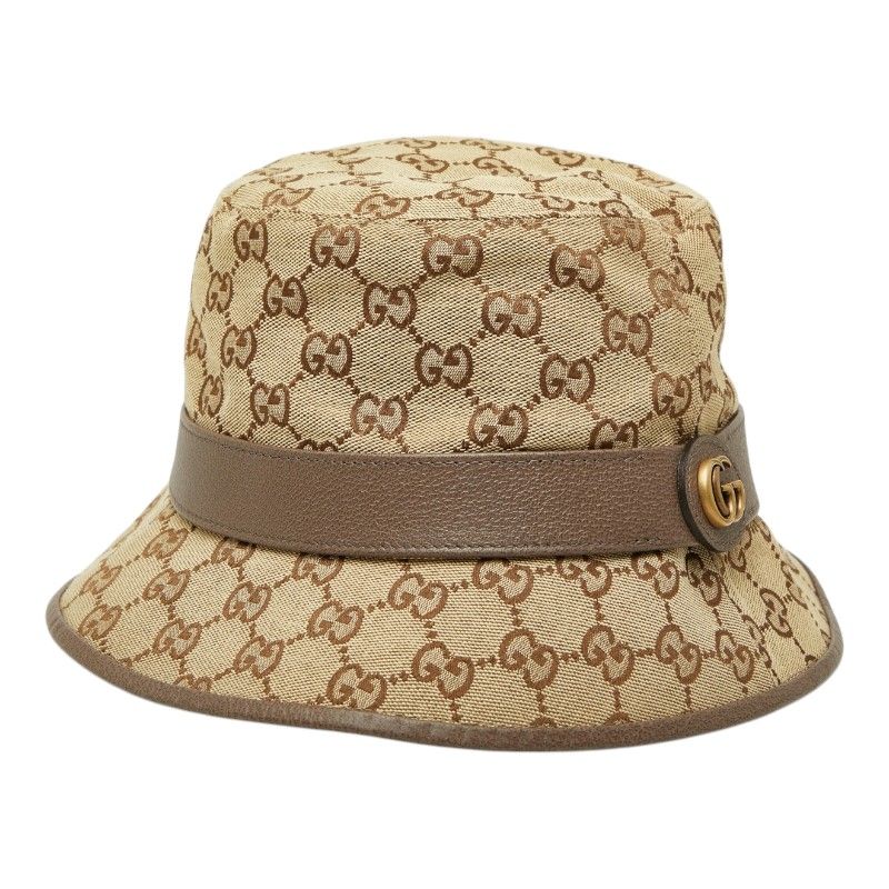 Gucci GG Canvas Fedora Hat Bucket Hat XL 60 cm Beige Brown — view 2