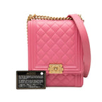 Chanel CC Logo Quilted Chain Shoulder Bag Pink Lambskin — view 7