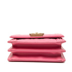 Chanel CC Logo Quilted Chain Shoulder Bag Pink Lambskin — view 3