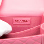 Chanel CC Logo Quilted Chain Shoulder Bag Pink Lambskin — view 5