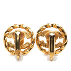 Chanel CC Logo Earrings Gold Plated Rhinestone — view 2