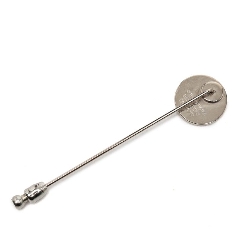 Hermes Series Pin Brooch Silver Metal — view 2