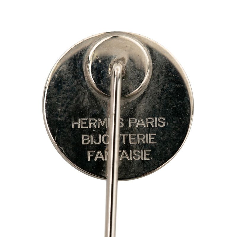 Hermes Series Pin Brooch Silver Metal — view 4