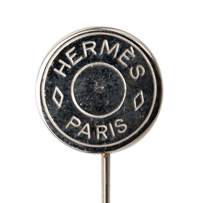 Hermes Series Pin Brooch Silver Metal — view 3