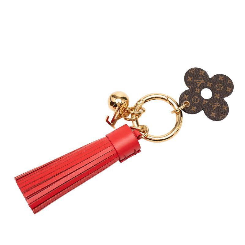 Louis Vuitton Monogram Bijou Sac Fetish Tassel Bag Charm Key Holder Red Brown — view 2