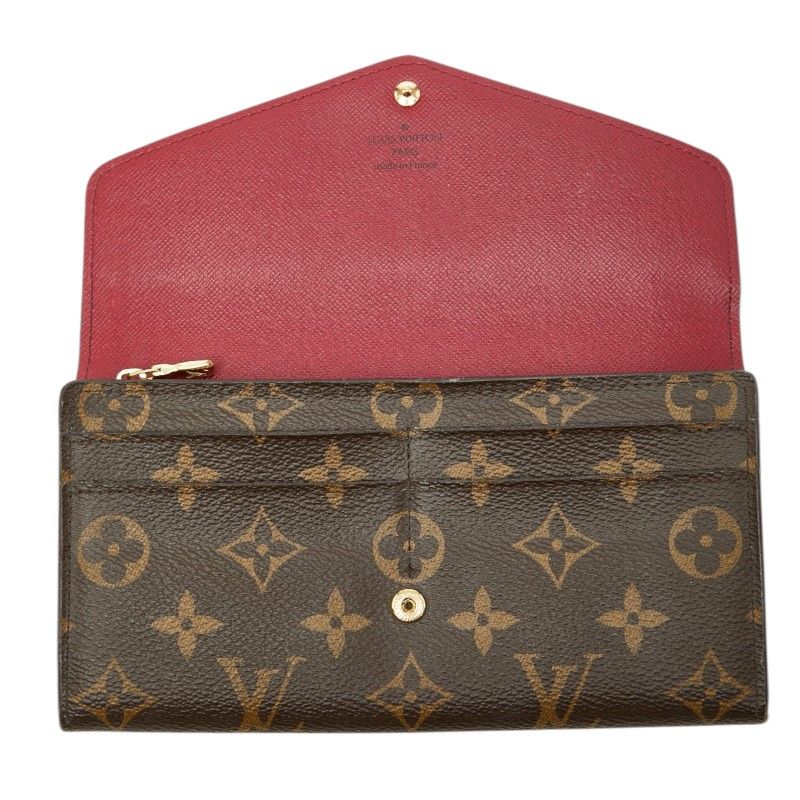 Louis Vuitton Monogram Portefeuille Sarah Wallet Brown Fuchsia Leather — view 6