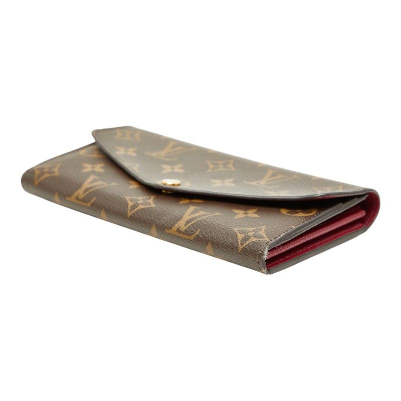 Louis Vuitton Monogram Portefeuille Sarah Wallet Brown Fuchsia Leather — view 4