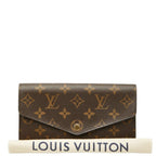 Louis Vuitton Monogram Portefeuille Sarah Wallet Brown Fuchsia Leather — view 9
