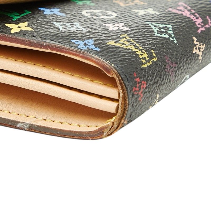 Louis Vuitton Monogram Multicolor Portefeuille Sarah Wallet Noir Black Leather — view 5