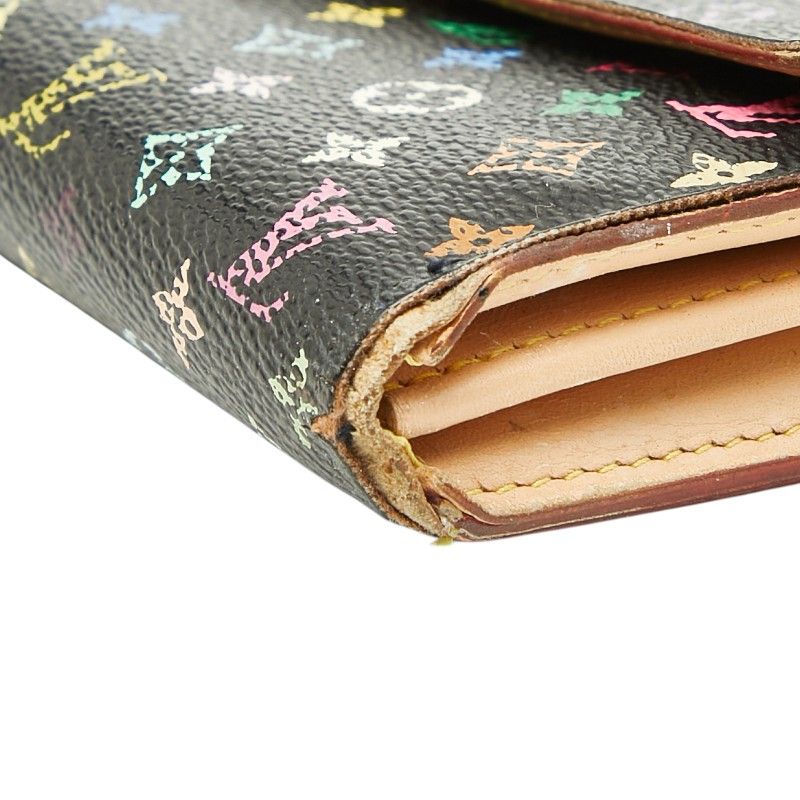 Louis Vuitton Monogram Multicolor Portefeuille Sarah Wallet Noir Black Leather — view 4