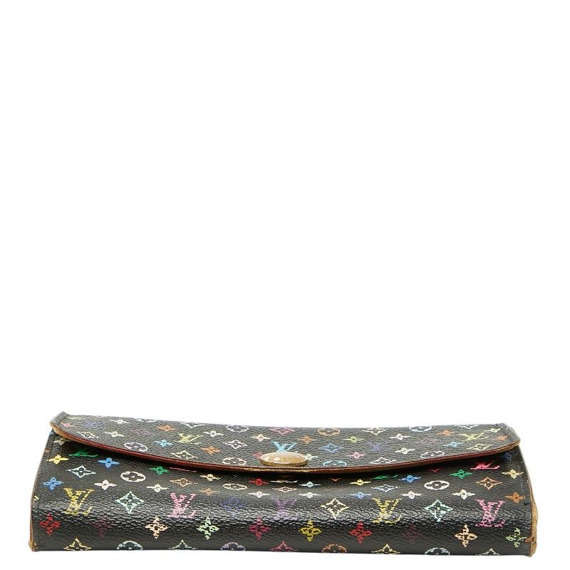 Louis Vuitton Monogram Multicolor Portefeuille Sarah Wallet Noir Black Leather — view 3
