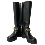 Gucci Long Boots 36 Black Logo Leather — view 2