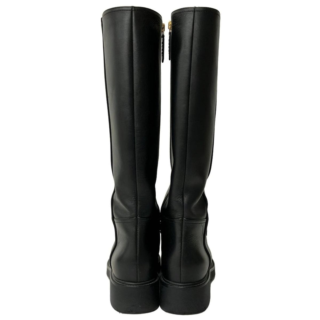 Gucci Long Boots 36 Black Logo Leather — view 3