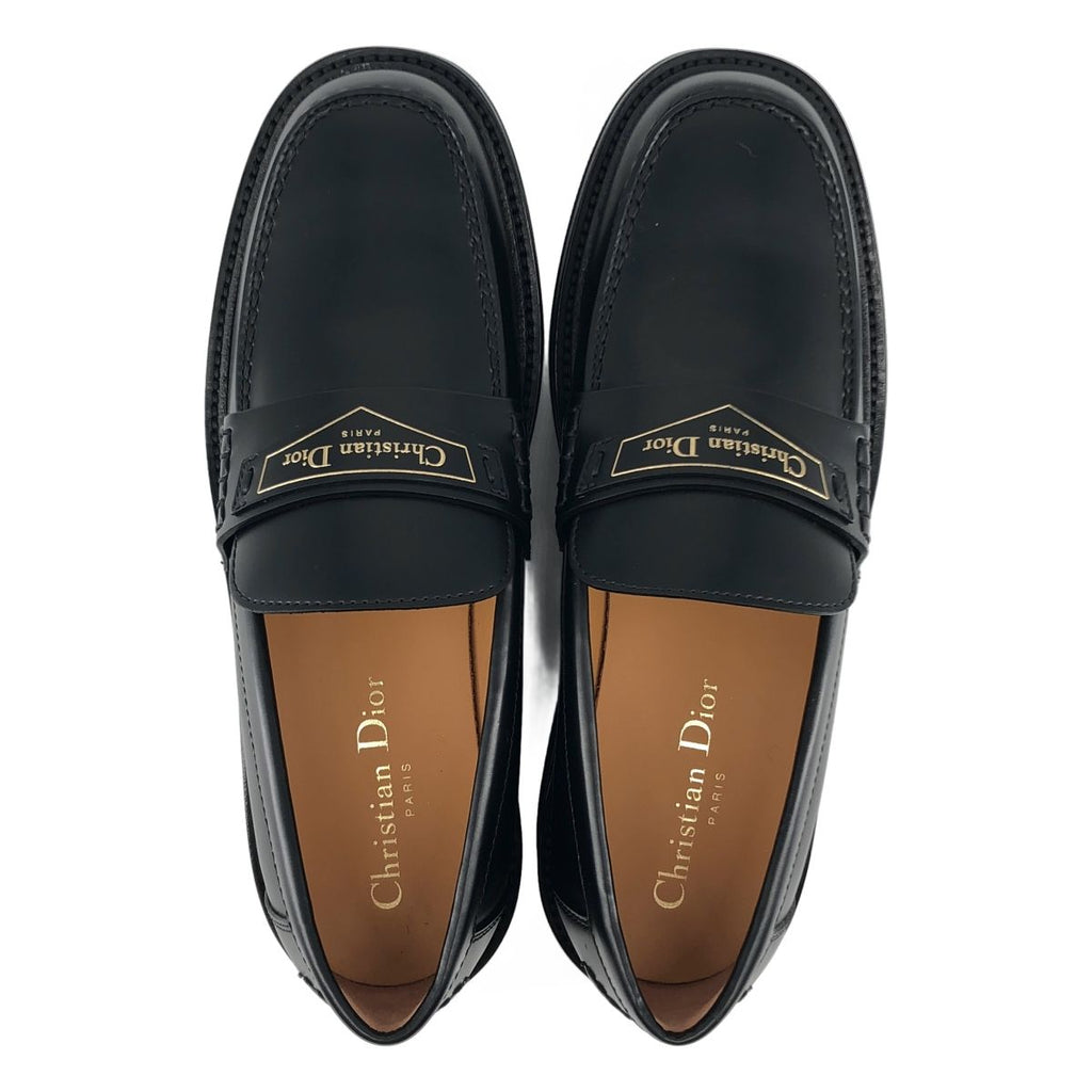 Dior Boy Leather Logo Loafers Shoes 38 Black — view 3