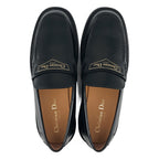 Dior Boy Leather Logo Loafers Shoes 38 Black — view 3