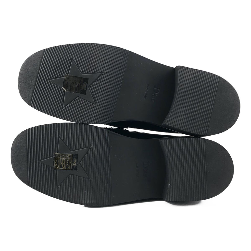Dior Boy Leather Logo Loafers Shoes 38 Black — view 5