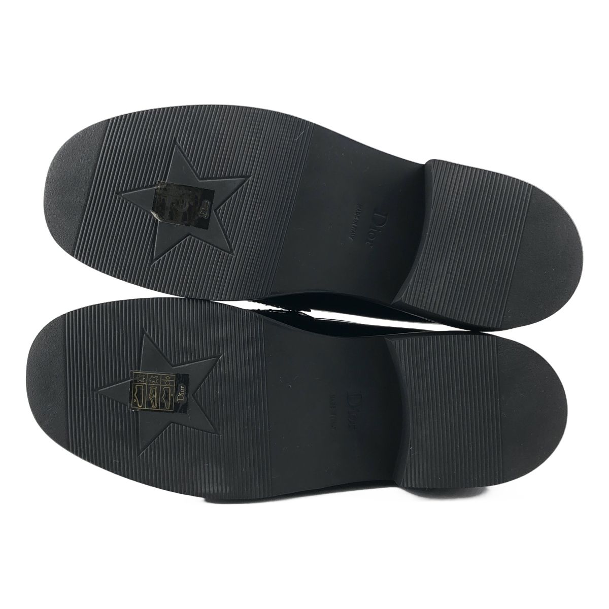 Dior Boy Leather Logo Loafers Shoes 38 Black — view 5