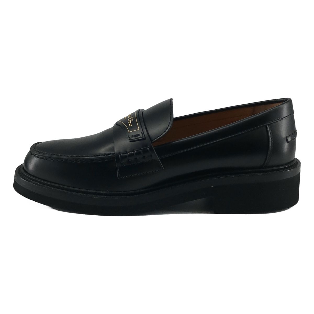 Dior Boy Leather Logo Loafers Shoes 38 Black — view 2