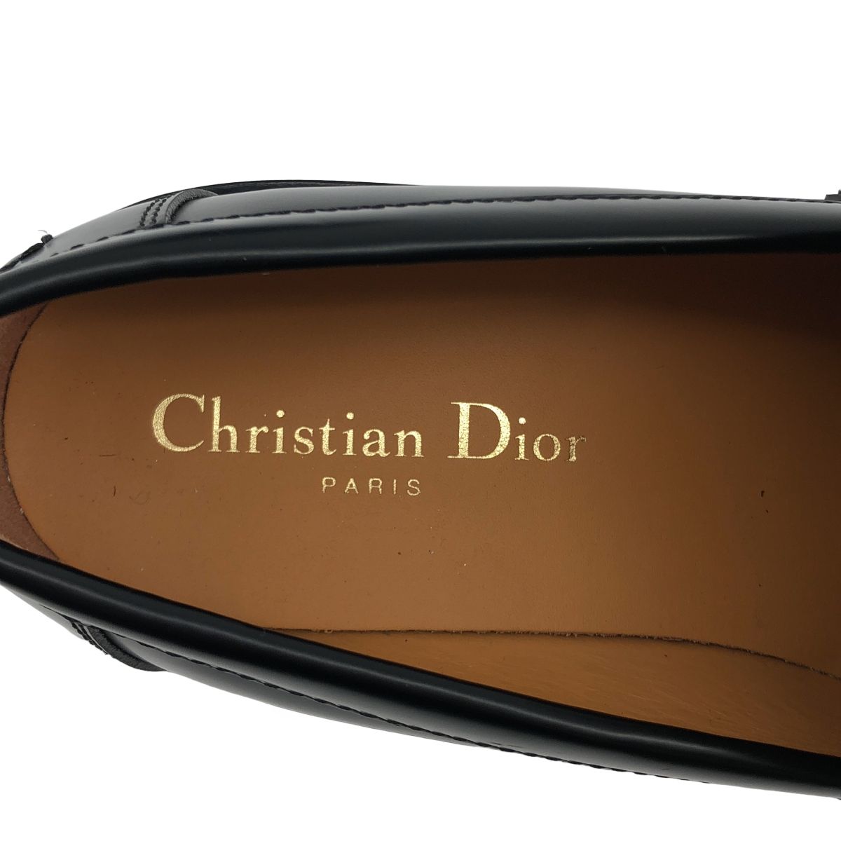 Dior Boy Leather Logo Loafers Shoes 38 Black — view 8