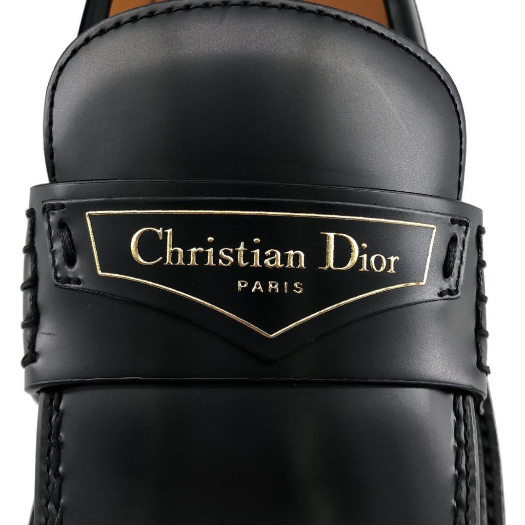 Dior Boy Leather Logo Loafers Shoes 38 Black — view 9