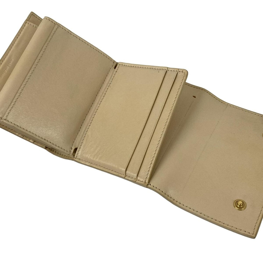 Celine Trifold Wallet Small Ivory Leather — view 4