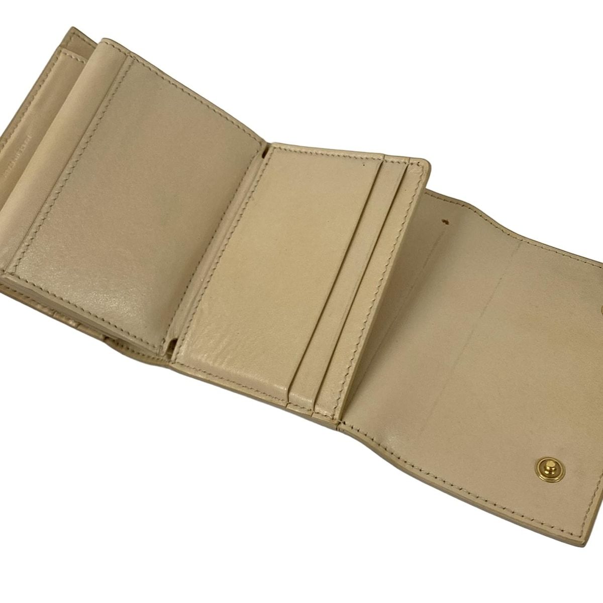 Celine Trifold Wallet Small Ivory Leather — view 4