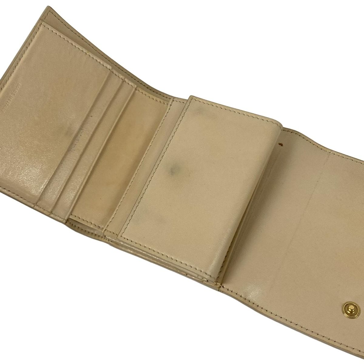 Celine Trifold Wallet Small Ivory Leather — view 3