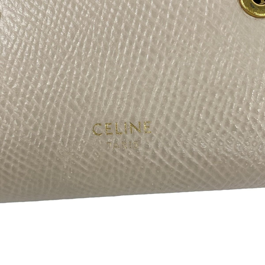 Celine Trifold Wallet Small Ivory Leather — view 6