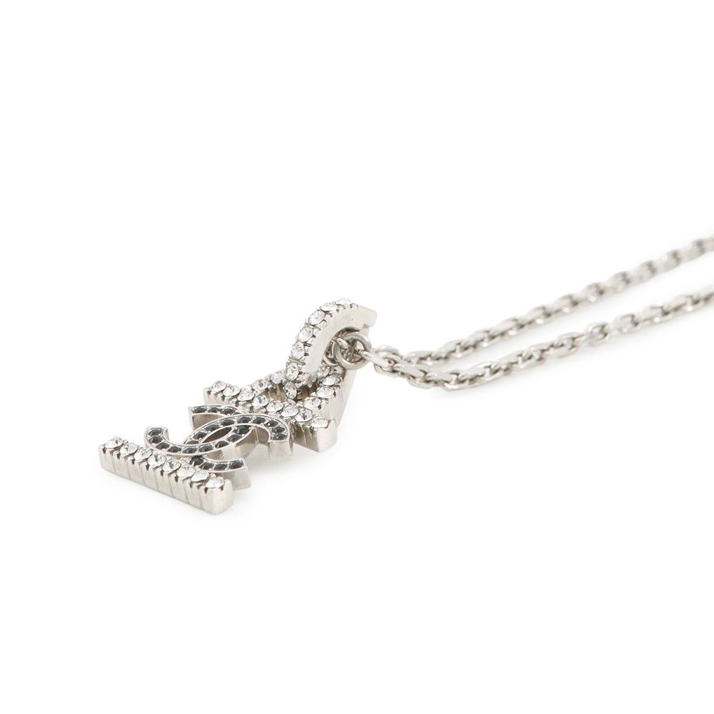 Chanel Necklace CC Logo Rhinestone Faux Pearl — view 2