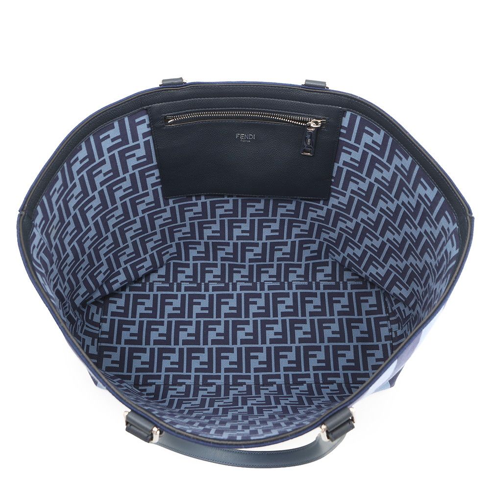 Fendi Tote Logo Stripe Canvas Leather — view 5