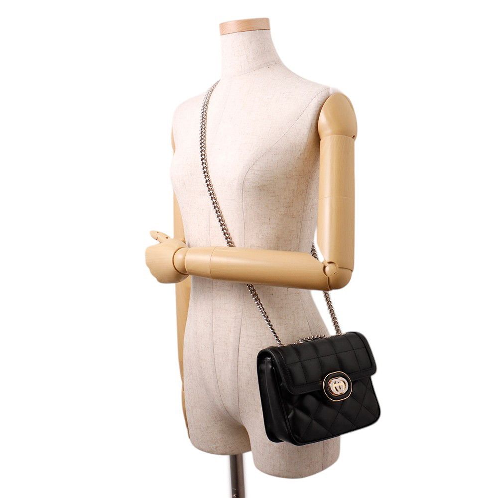 Gucci Shoulder Bag Deco Mini Chain Bag Leather Black — view 5