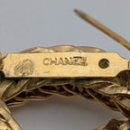 Chanel Brooch CC Logo Gold Ring 3 Rows Vintage — view 9