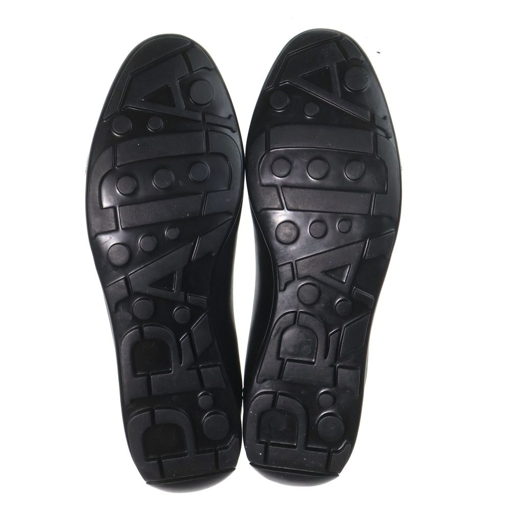 Prada Logo Leather Lace Up Low Cut Shoes Black — view 5