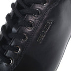 Prada Logo Leather Lace Up Low Cut Shoes Black — view 6