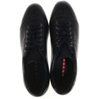 Prada Logo Leather Lace Up Low Cut Shoes Black — view 4