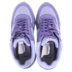 Chanel CC Logo Wool Tweed Low Cut Sneakers Purple — view 4