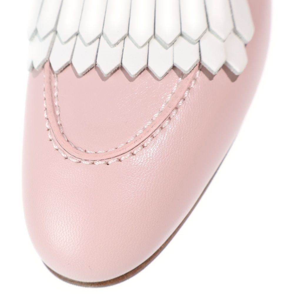 Hermes Moccasin Royal Calf Leather Loafers Shoes Pink — view 6